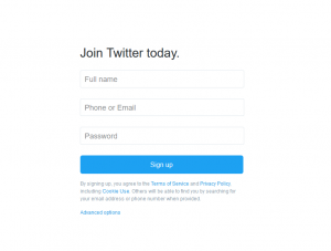 twitter, social media, sign up